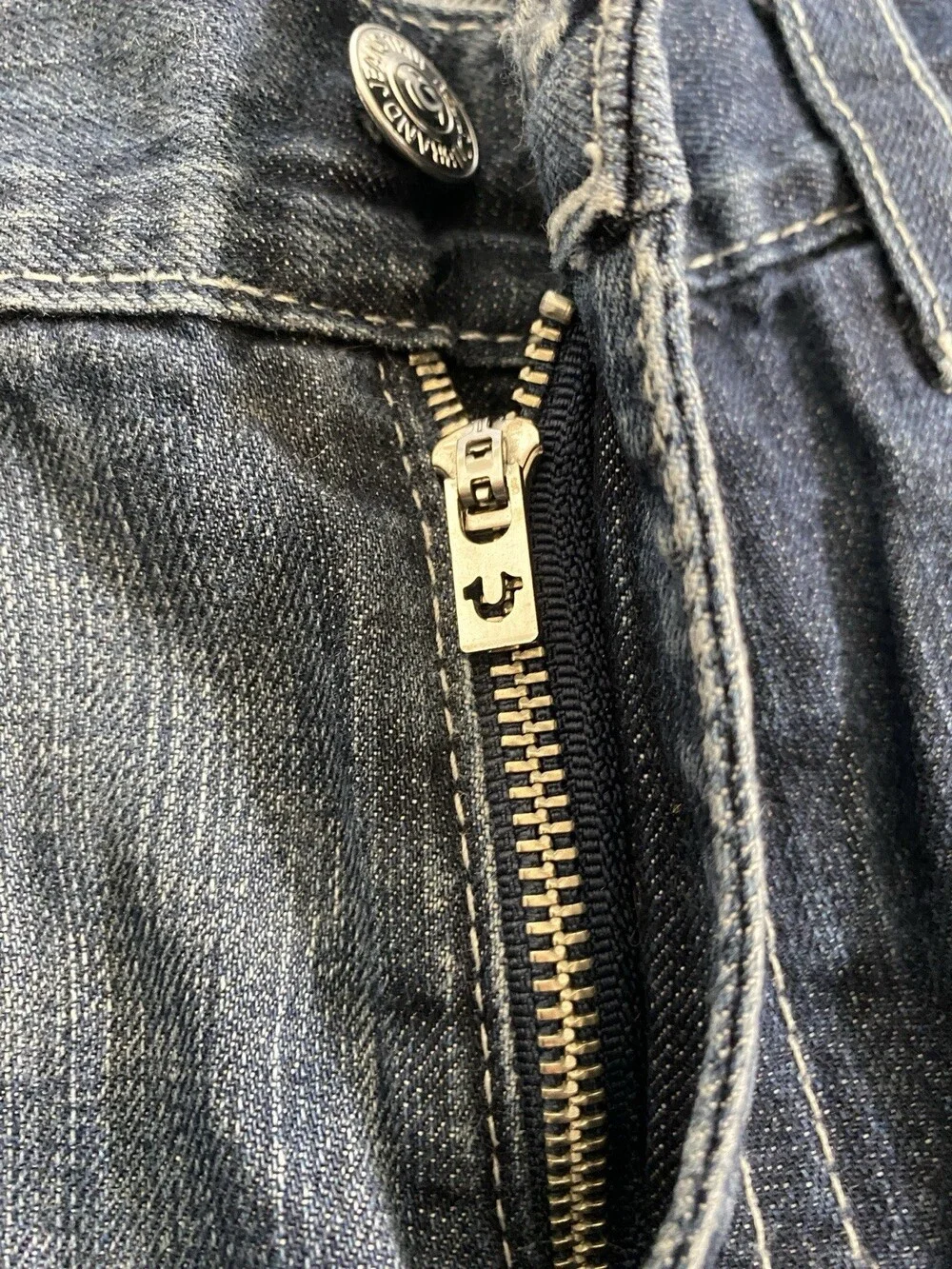 Vintage Y2K Mens True Religion Straight Jeans Blue Tag 38 Fit 40 x 33